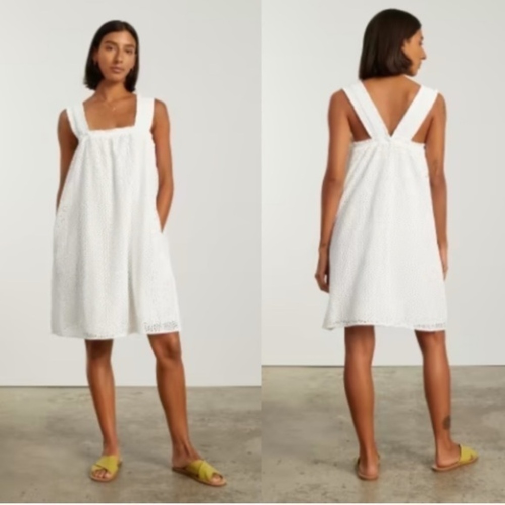 Everlane Textured White Midi Dress